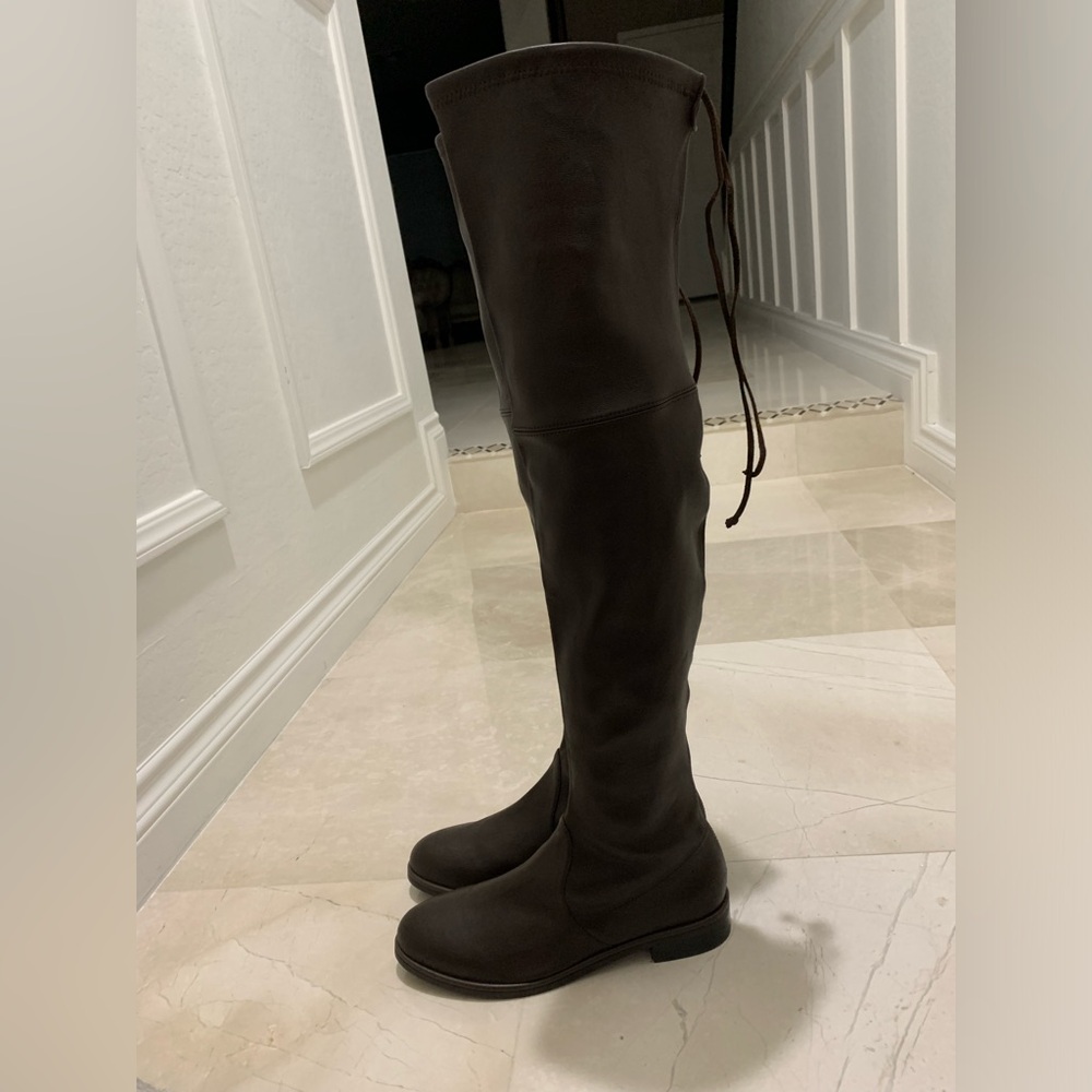 Stuart Weitzman Lowland Bold Boot Dark Brown Size 8.5